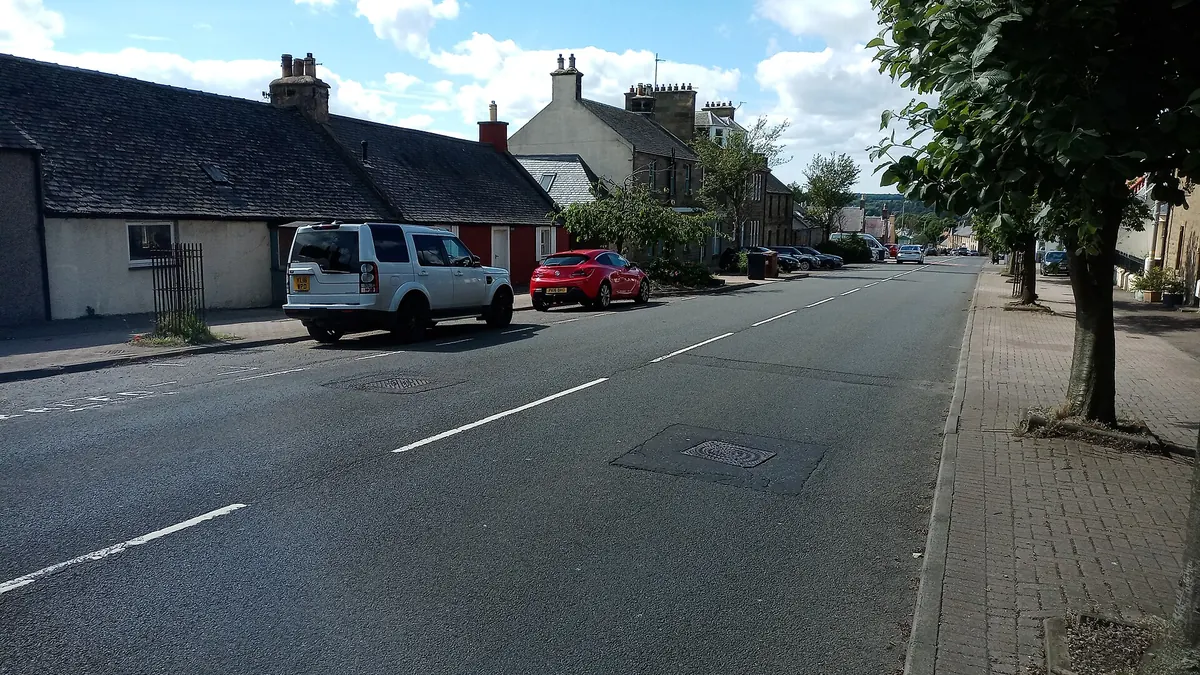Pathhead main street in Midlothian