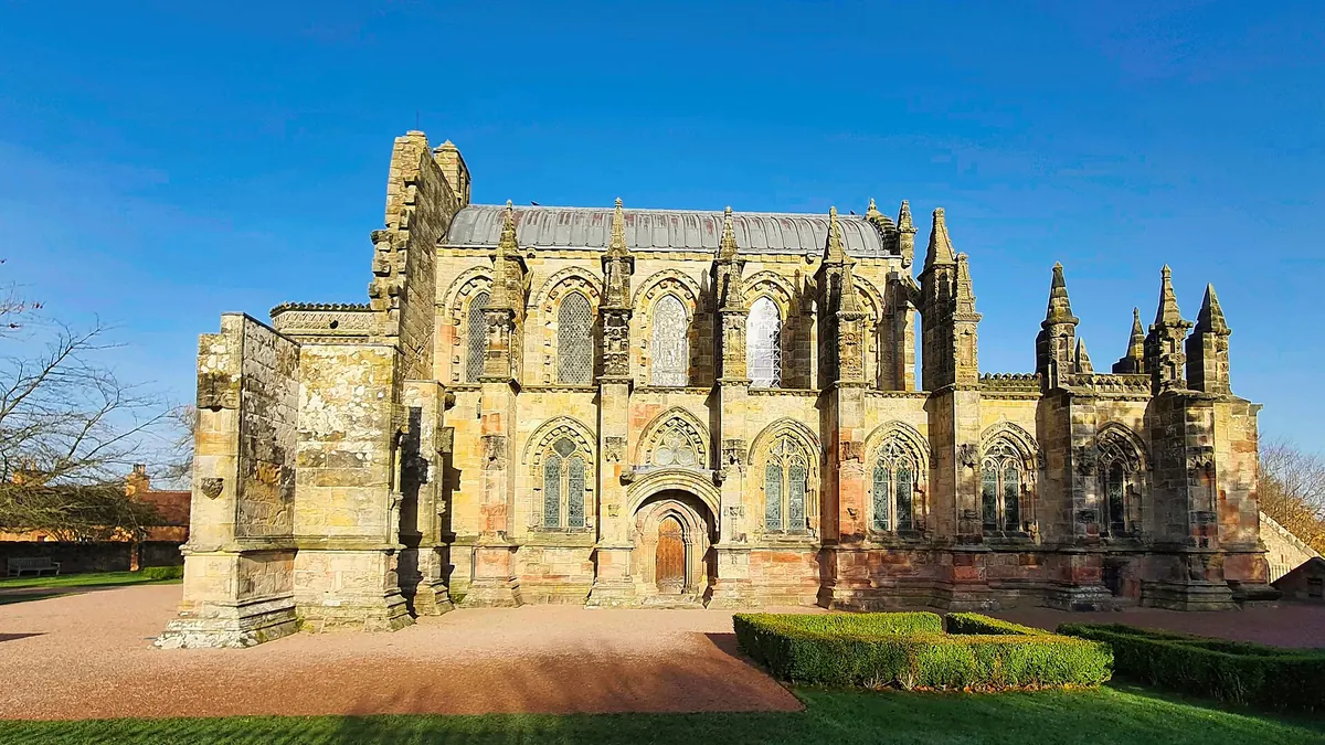 Rosslyn Chapel exterior in Roslin